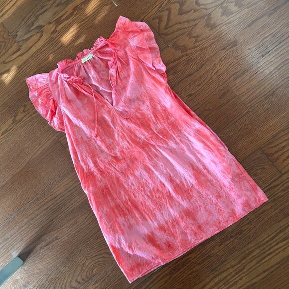 Stark X Poplin Tie Dye Dreamy Dress Ruffle Flutter Sleeve Size Small - Picture 7 of 16